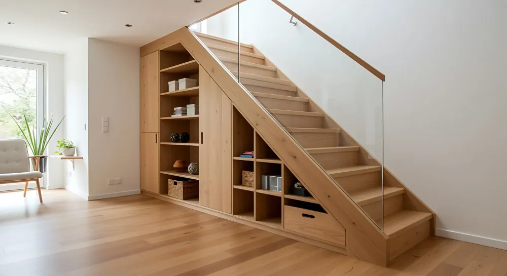 Escalier et bibliotheque