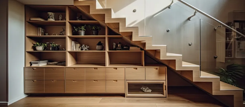 Meuble bois sous escalier